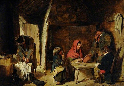 Scene in an Irish Cabin, 1851, Erskine Nicol
