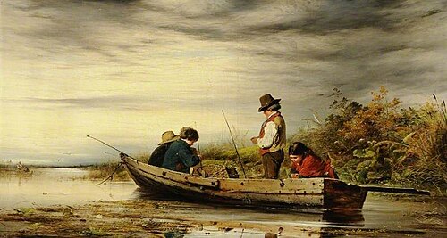 The Perch Fishers, 1857, Erskine Nicol
