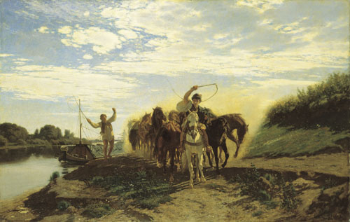 Boat Warpers, 1870, Károly Lotz