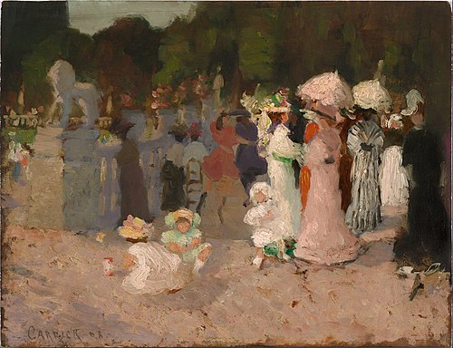 Paris park scene, 1906, Ethel Carrick