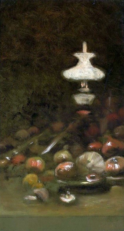 Les fruits et la lampe à pétrole., 1890, Władysław Malecki