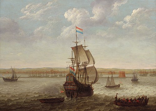 Dutch ships on the roadstead of Recife, Brazil, 1640, Abraham Willaerts