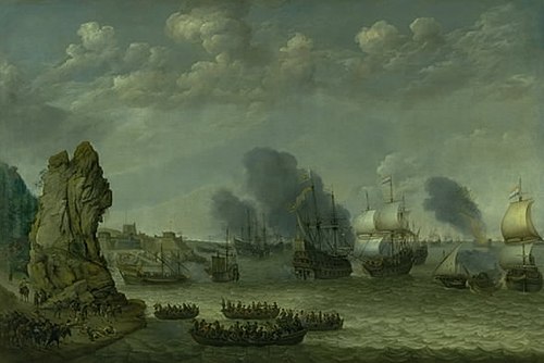 A Battle near a Coast between Spaniards and Disembarking Dutchmen, 1641, Abraham Willaerts