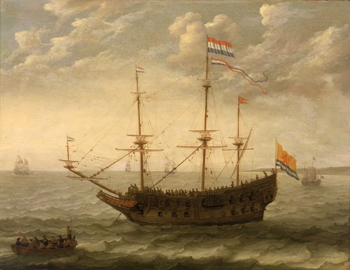 A Zeeland Ship at Anchor, 1643, Abraham Willaerts