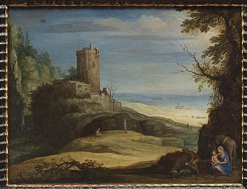 Landscape with rest on the flight into Egypt, 1615, Paul Bril