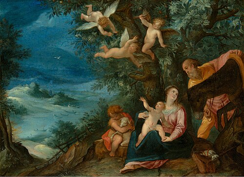Le Repos pendant la fuite en Égypte, , Paul Bril