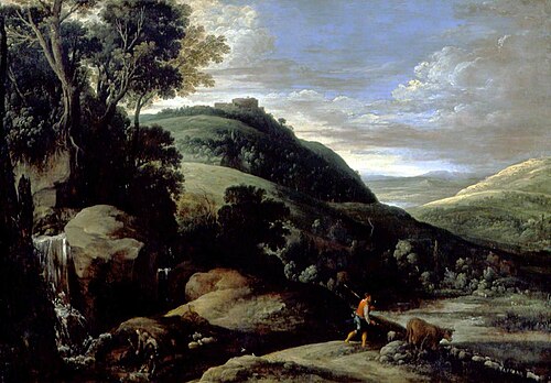 Hilly Landscape with a Shepherd, 1619, Paul Bril