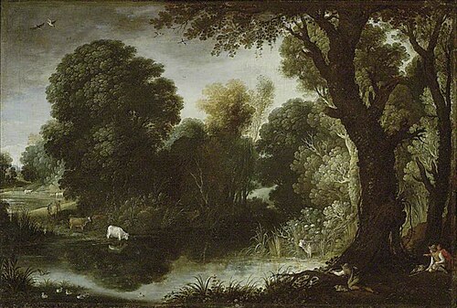 Wooded Landscape with Duck-shooting, , Paul Bril