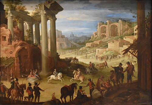 Marché sur le Campo Vaccino, 1700, Paul Bril