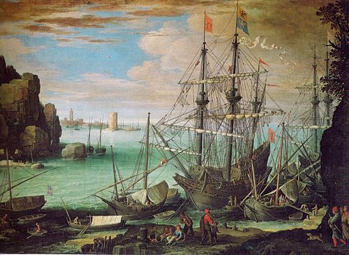 Küstenlandschaft mit Hafen, 1610, Paul Bril