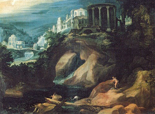 Landschaft mit Sibyllentempel, 1595, Paul Bril