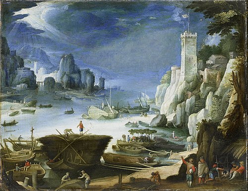 Rivière avec gros rocher, 1601, Paul Bril
