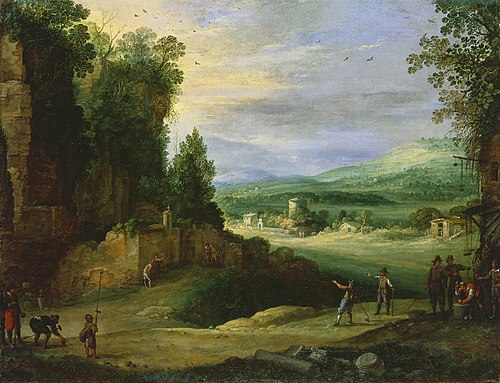Landscape with Men Playing 'Mail  la Chicane', 1624, Paul Bril