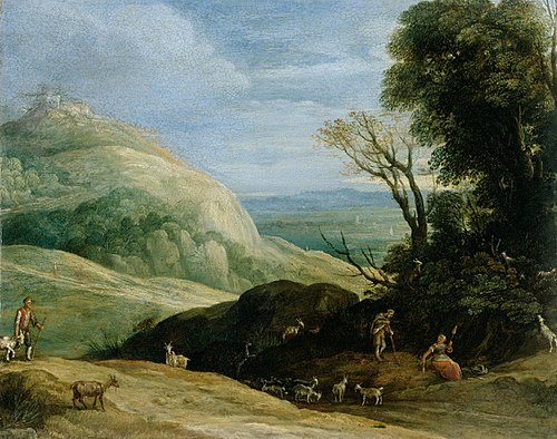 A Landscape with Goatherds, 1620, Paul Bril