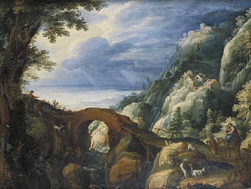 Landscape with the Flight into Egypt, 1600, Paul Bril