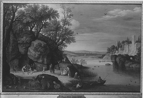 Flusslandschaft mit Staffage, 1590, Paul Bril
