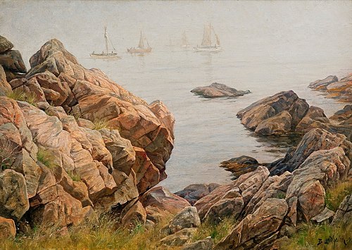Fishermen in morning fog, 1895, Berndt Lindholm