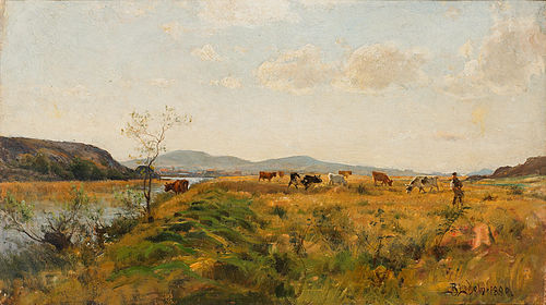 Cows on pasture, 1880, Berndt Lindholm