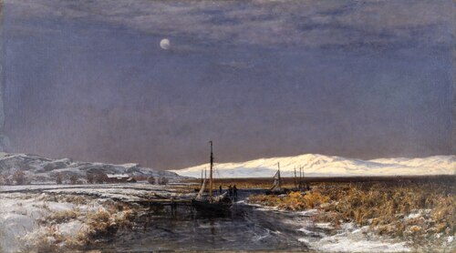 November Evening at Hisingsvassen, Gothenburg, 1876, Berndt Lindholm