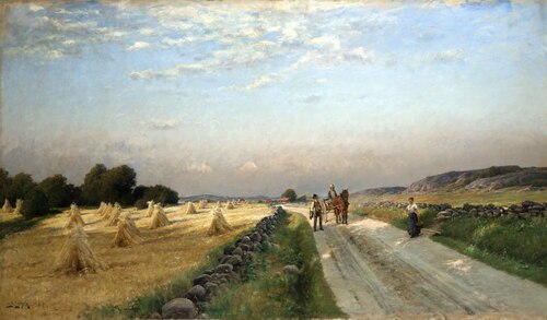 Autumn Landscape from Hisingen, Göteborg, 1884, Berndt Lindholm