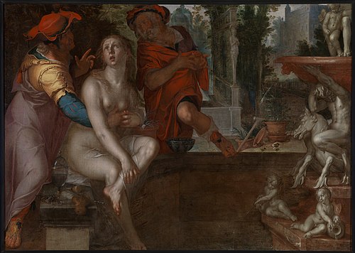 Susanna harassed by the Elders (Daniel 13:1-63), 1612, Joachim Wtewael
