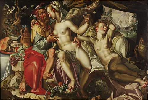 Lot and his daughters (Gen. 19:31-38), 1700, Joachim Wtewael