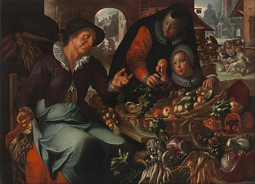 The fruit and vegetable seller, 1618, Joachim Wtewael