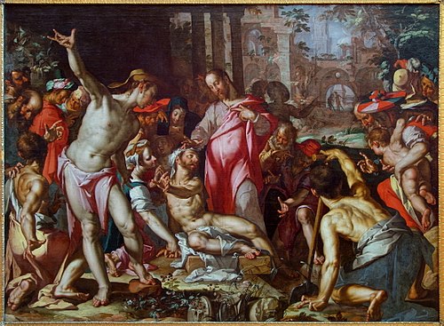The resurrection of Lazarus, 1590, Joachim Wtewael