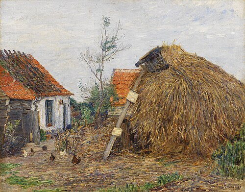 Bauernhof mit Heuhaufen, 1890, Paul Baum
