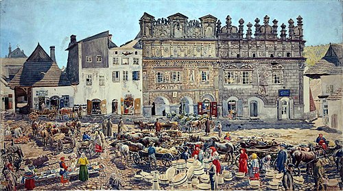 Rynek w Kazimierzu, 1900, Stanisław Masłowski