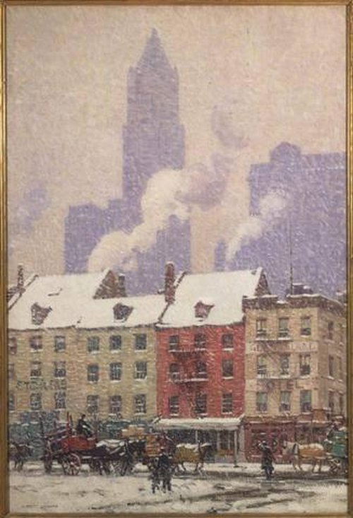 "Manhattan Contrasts," New York City, 1917, Everett Longley Warner