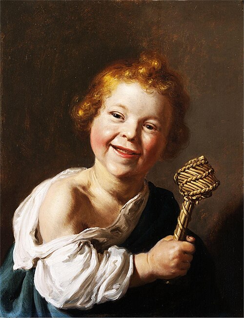 A Laughing Child Holding a Wicker Rattle, 1700, Salomon de Bray