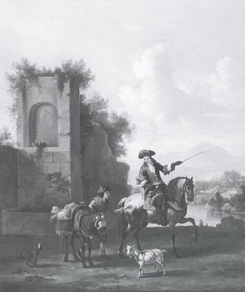 Rider Talking with a Peasant, 1679, Evert Oudendijck