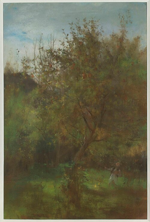 Sad - Chłopiec pod jabłonią, 1890, Witold Pruszkowski