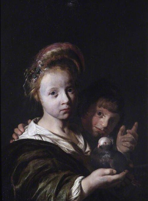 Children with a Pigeon, 1653, Jan de Bray
