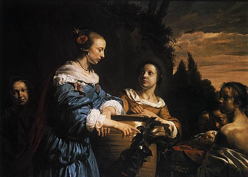 Pharaoh's Daughter and Her Handmaids with Moses in the Reed Basket, 1661, Jan de Bray