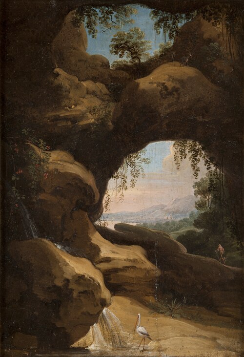 Italian Landscape with a view from a Grotto, 1639, Jan Asselijn