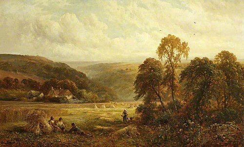 Harvest Scene in Surrey, 1880, George Turner