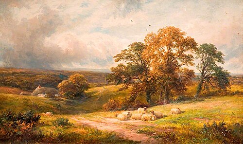 A Quiet Scene in South Derbyshire, 1885, George Turner
