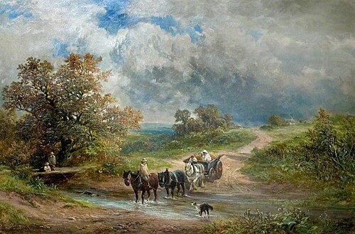 Fording the Brook, 1895, George Turner