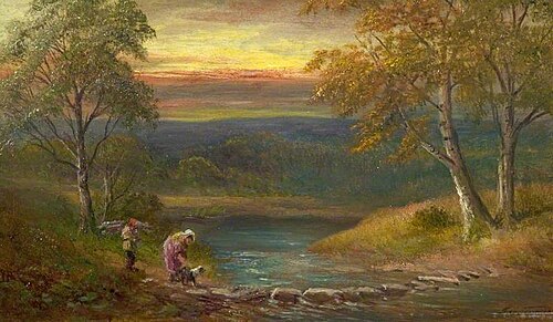 Crossing the Stepping Stones, 1908, George Turner
