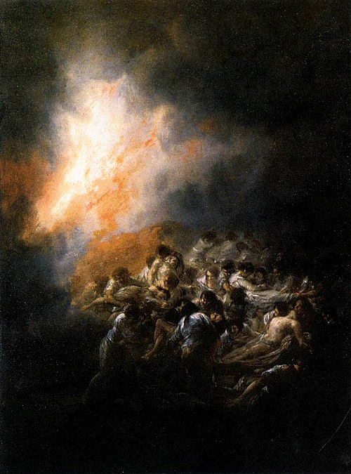 Blaze, Fire at night, 1793, Francisco Goya
