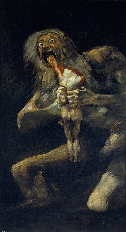 Saturne dévorant un de ses enfants, 1820, Francisco de Goya