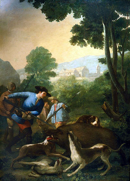La Chasse au sanglier, 1775, Francisco de Goya