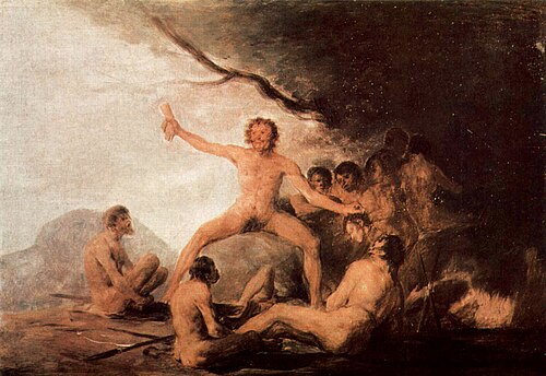 Cannibales contemplant des restes humains, 1800, Francisco de Goya
