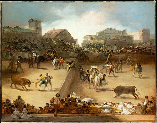Bullfight in a Divided Ring, 1816, Francisco Goya