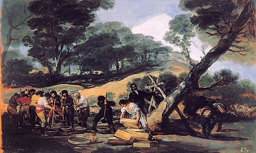 Powder manufacturing in the Sierra de Tardienta, 1814, Francisco Goya