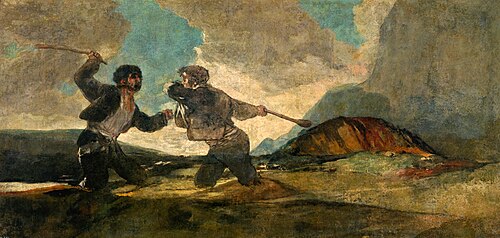 Duel au gourdin, 1820, Francisco de Goya