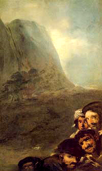 Heads in a landscape, 1819, Francisco Goya