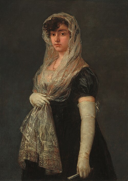 Young Lady Wearing a Mantilla and Basquina, 1802, Francisco de Goya